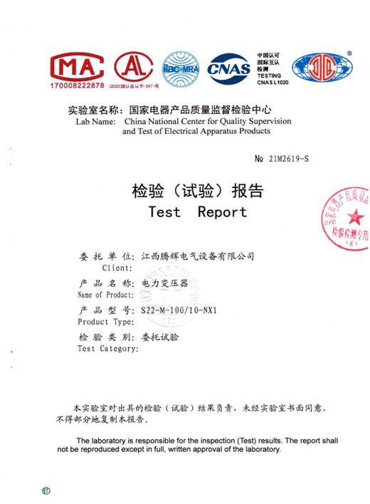 叠铁芯S22-M-100-10-NX1能效报告